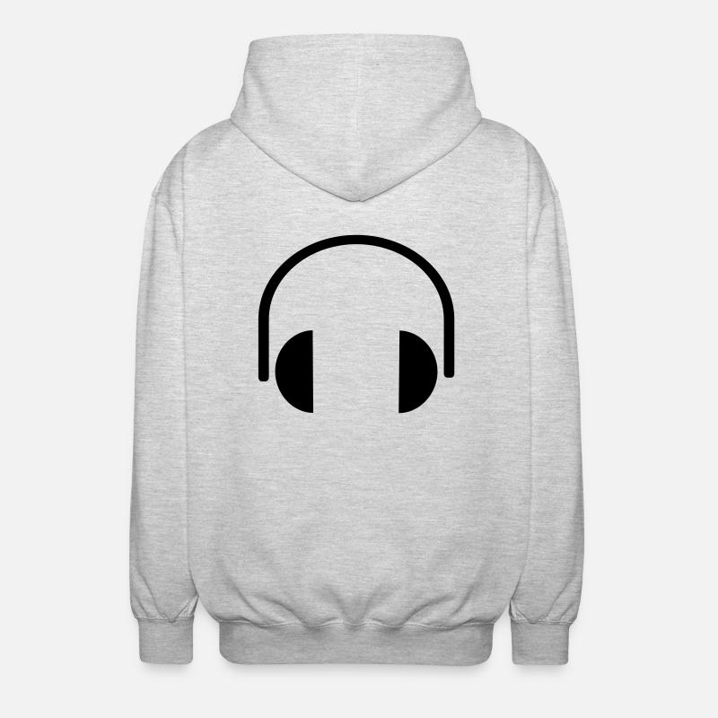 Kopfhörer - Unisex Kapuzenjacke - Hellgrau meliert