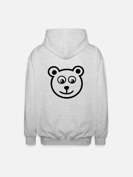 Bär - Unisex Kapuzenjacke - Hellgrau meliert