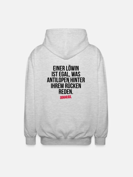 Löwin - Unisex Kapuzenjacke - Hellgrau meliert