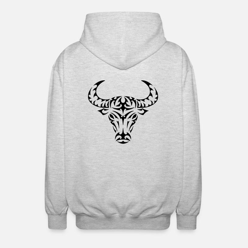Sternzeichen Stier - Unisex Kapuzenjacke - Hellgrau meliert