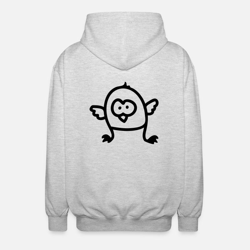 Kleiner Vogel - Line - Unisex Kapuzenjacke - Hellgrau meliert