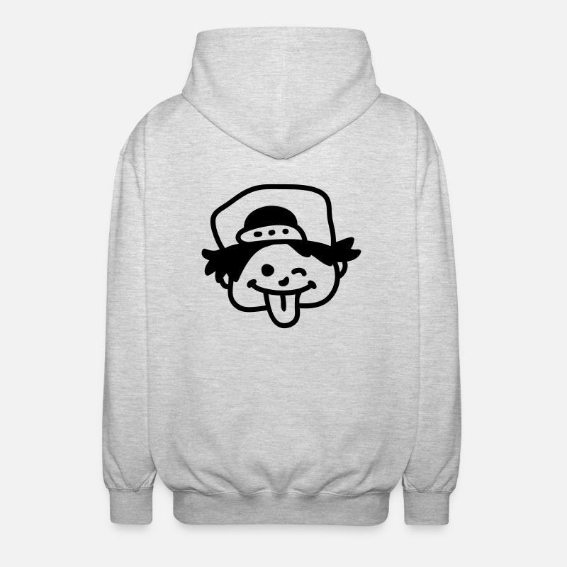 Frecher Junge - line - Unisex Kapuzenjacke - Hellgrau meliert
