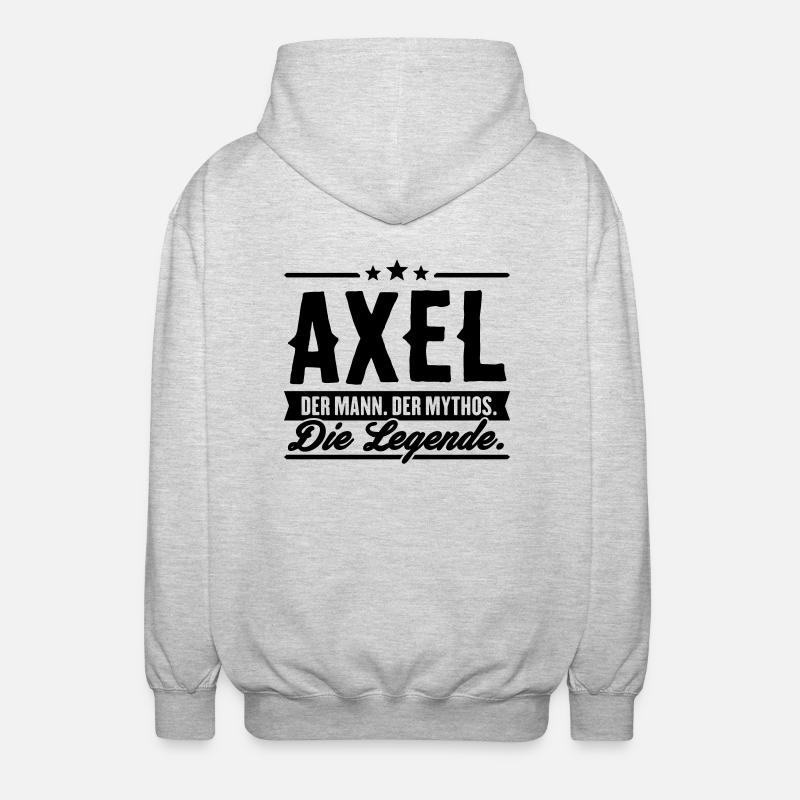 Mann Mythos Legende Axel - Unisex Kapuzenjacke - Hellgrau meliert