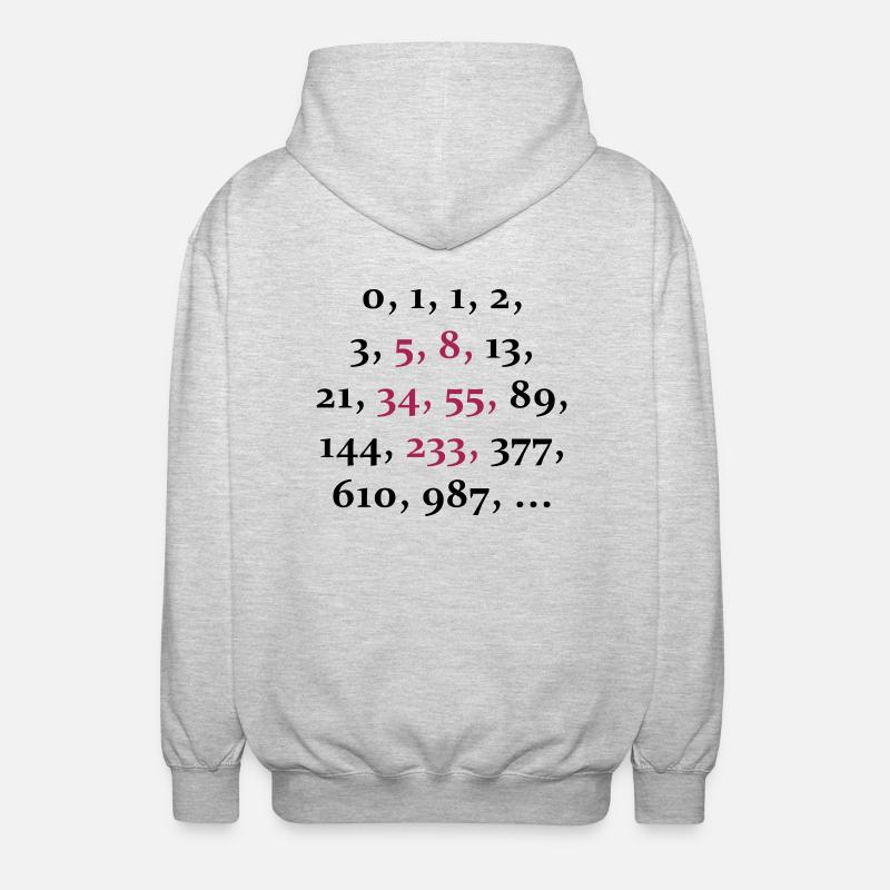fibonacci sequence (2c) - Unisex Hooded Jacket - light heather grey
