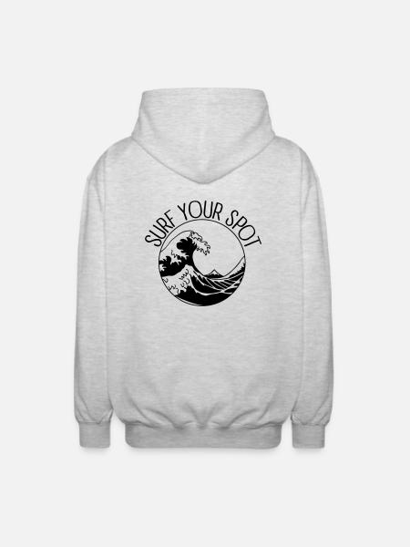 Surf Your Spot - Veste à capuche unisexe - gris clair chiné