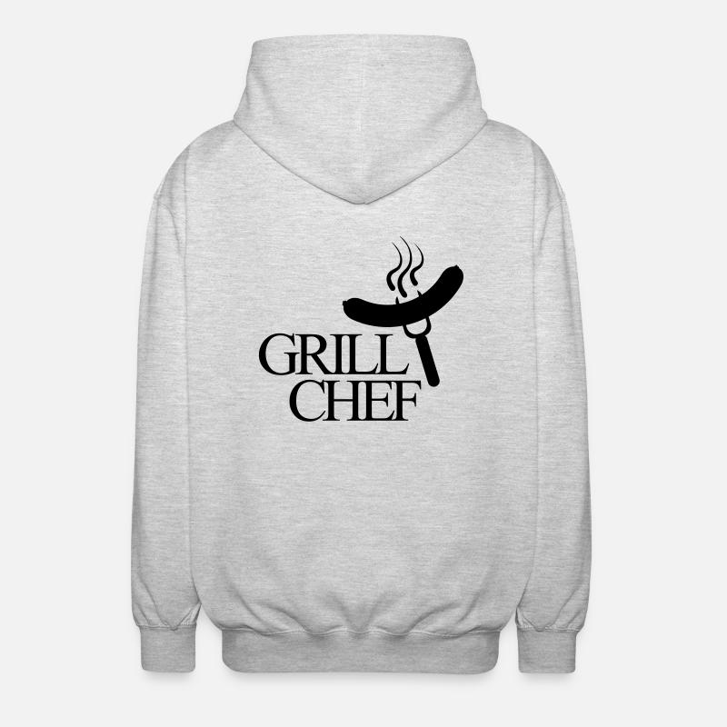 grillchef - Veste à capuche unisexe - gris clair chiné