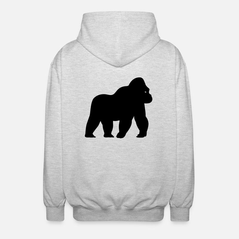 Silhouette Gorilla - Veste à capuche unisexe - gris clair chiné