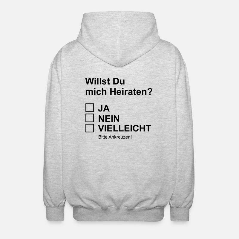 Heiratsantrag - Unisex Kapuzenjacke - Hellgrau meliert