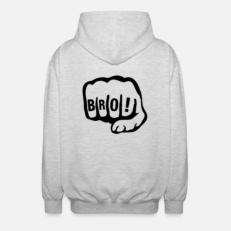 bro_faust_qa1 - Veste à capuche unisexe - gris clair chiné