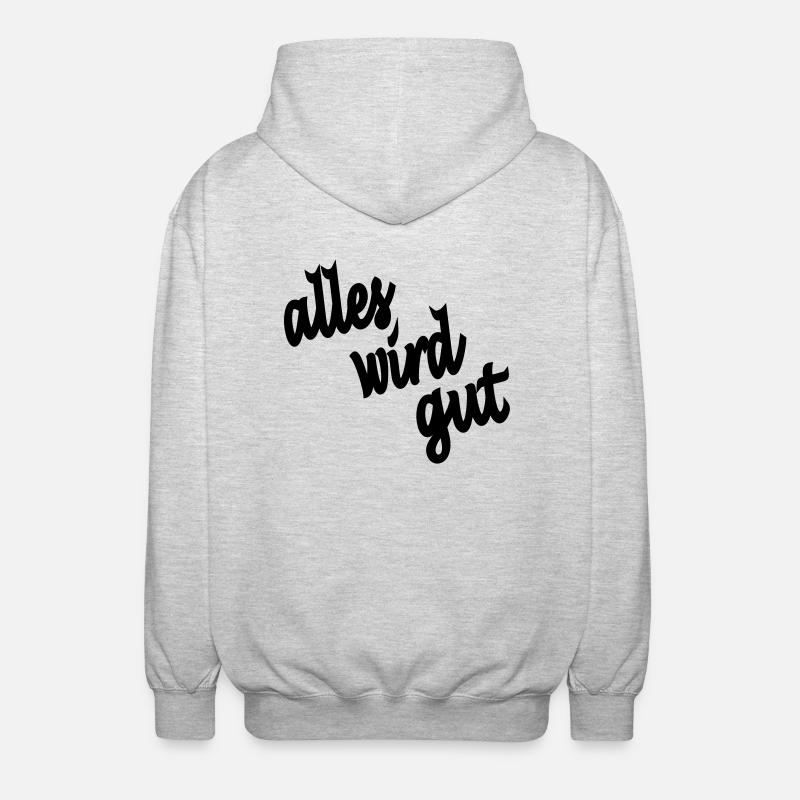 everything will be fine - Unisex Hooded Jacket - light heather grey