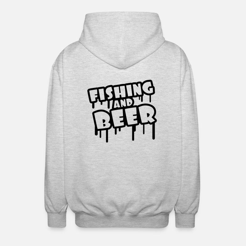 Fishing And Beer Graffiti - Unisex Kapuzenjacke - Hellgrau meliert