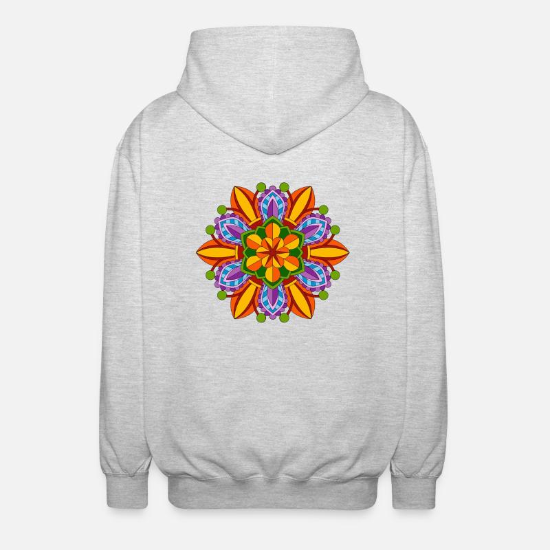 Mandala Meditation Art - Veste à capuche unisexe - gris clair chiné