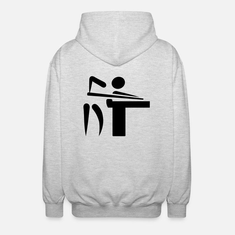 Billard - Unisex Kapuzenjacke - Hellgrau meliert