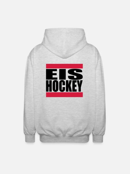 eishockey - Unisex Kapuzenjacke - Hellgrau meliert