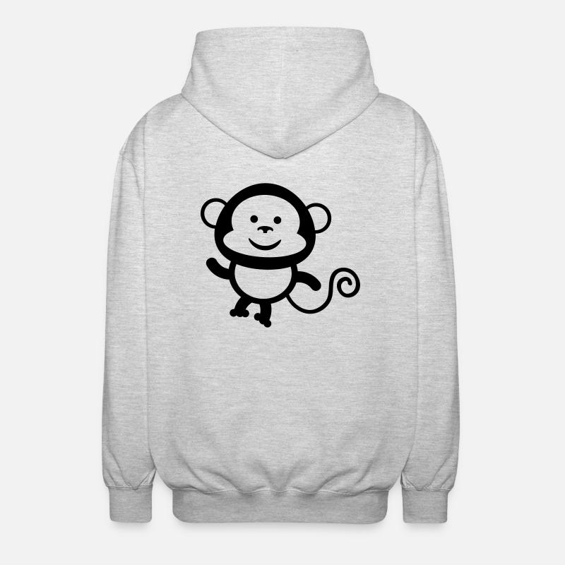 monkey comic - Unisex Kapuzenjacke - Hellgrau meliert