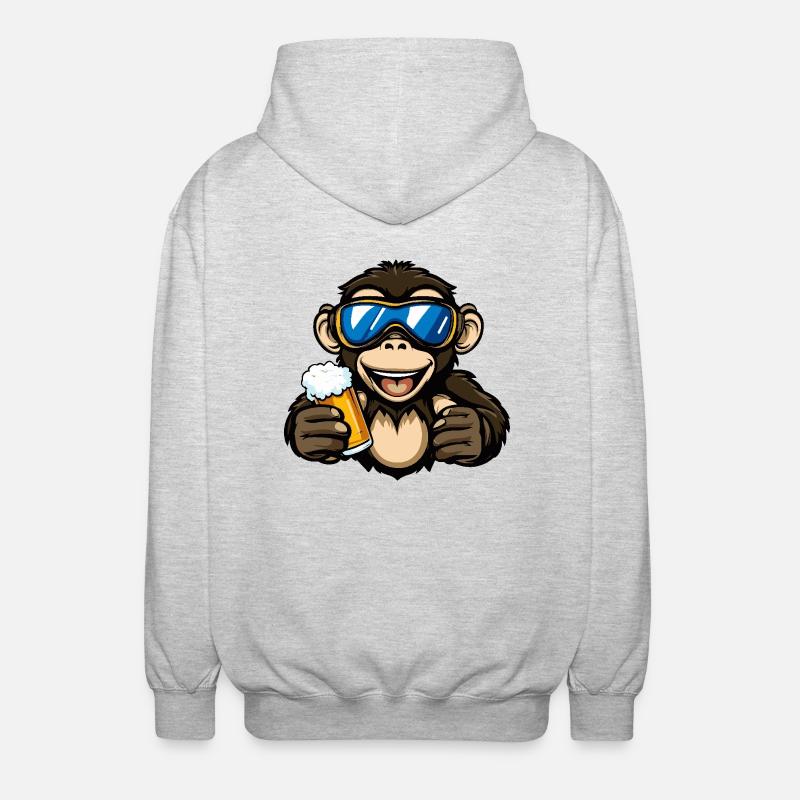 Bière après-ski Monkey - Veste à capuche unisexe - gris clair chiné