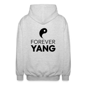 Forever Yang - Unisex Kapuzenjacke - Hellgrau meliert - Hinten - AI Model Male 185 light (185cm)