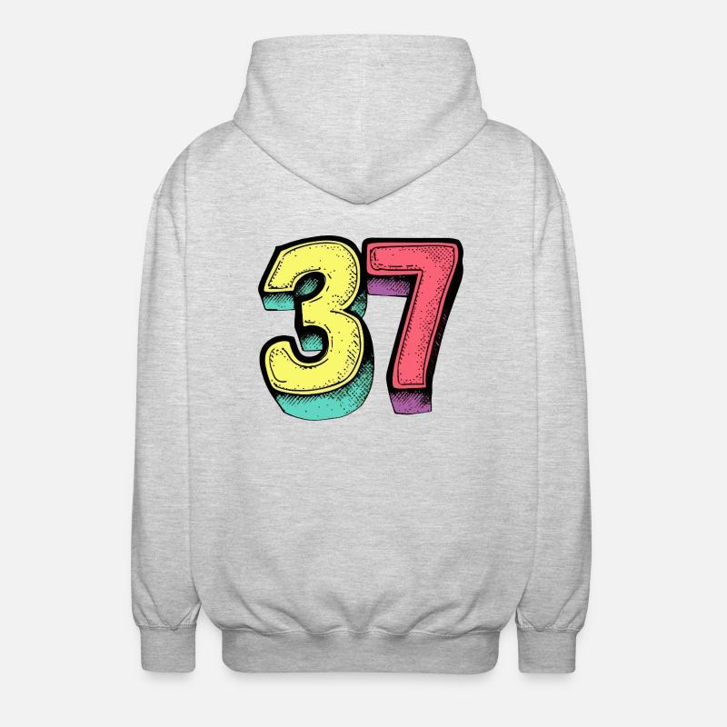 37 Symbole numérique - Veste à capuche unisexe - gris clair chiné