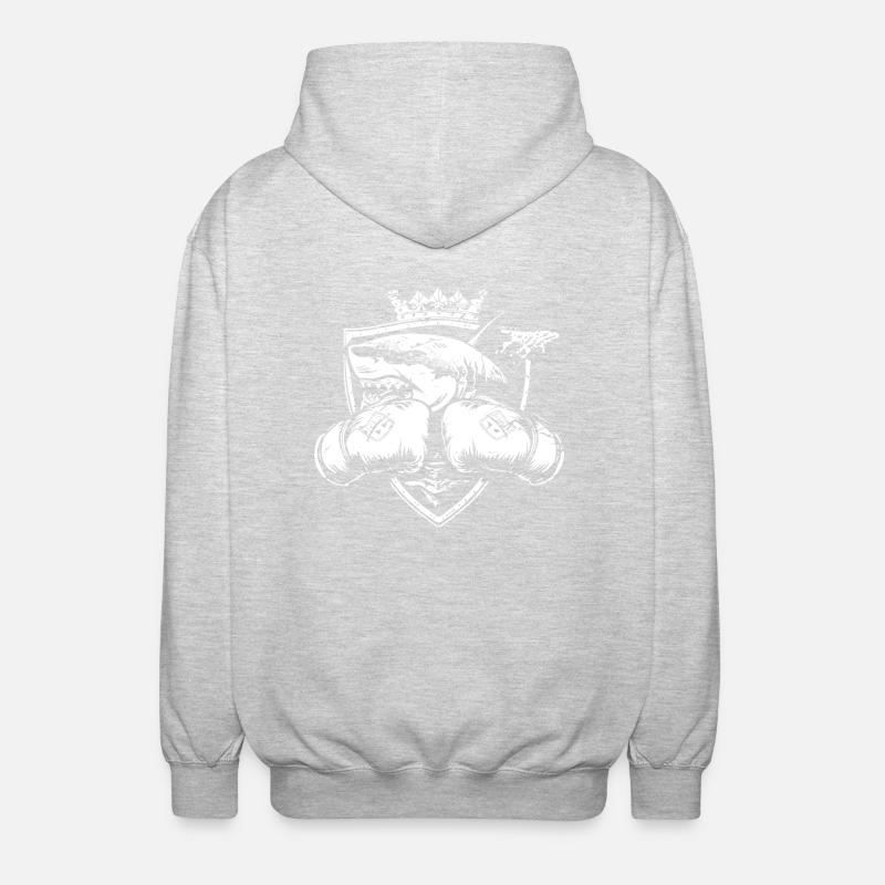 Requin boxeur - Veste à capuche unisexe - gris clair chiné