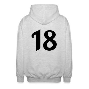 18 - Unisex Kapuzenjacke - Hellgrau meliert - Hinten - AI Model Male 185 light (185cm)