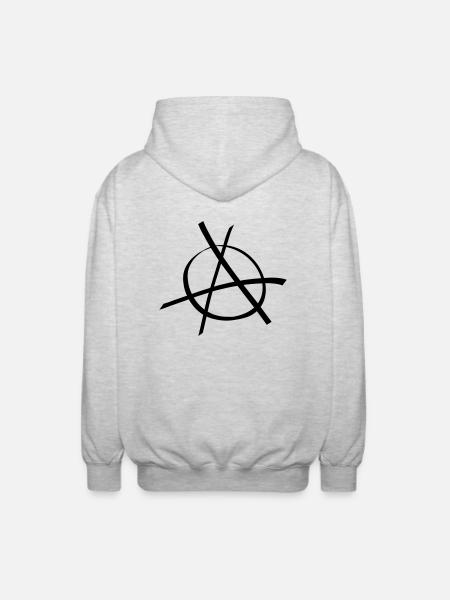 anarchy - Unisex Kapuzenjacke - Hellgrau meliert