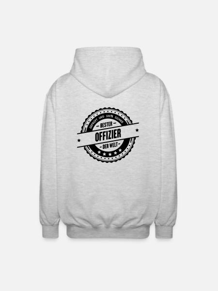 Bester Offizier - Unisex Kapuzenjacke - Hellgrau meliert