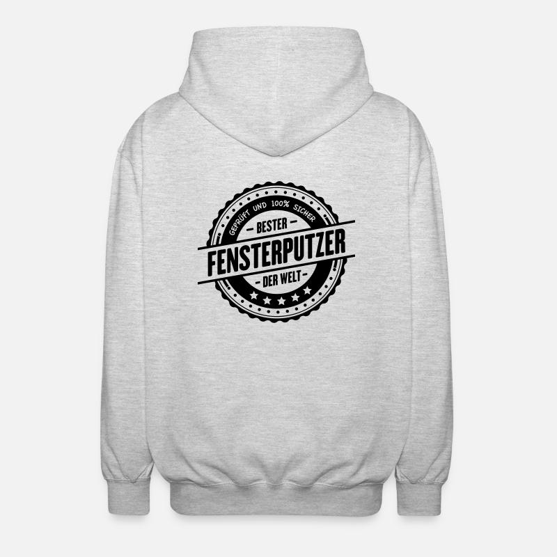Bester Fensterputzer - Unisex Kapuzenjacke - Hellgrau meliert