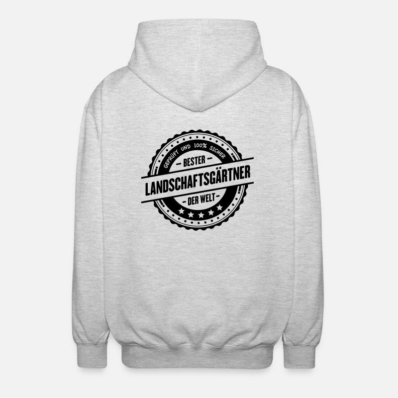 Bester Landschaftsgärtner - Unisex Kapuzenjacke - Hellgrau meliert