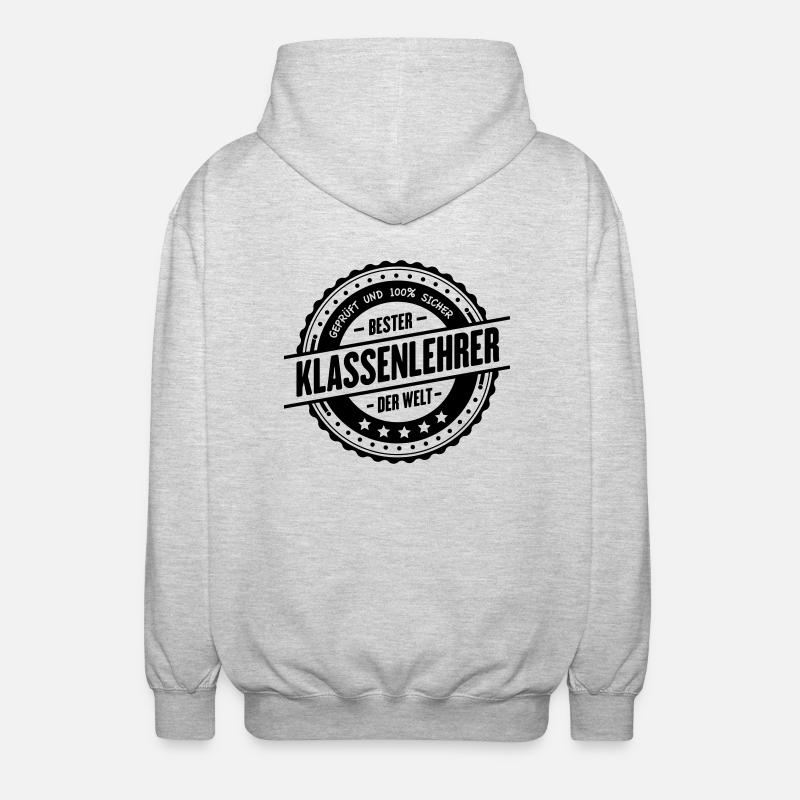 Bester Klassenlehrer - Unisex Kapuzenjacke - Hellgrau meliert