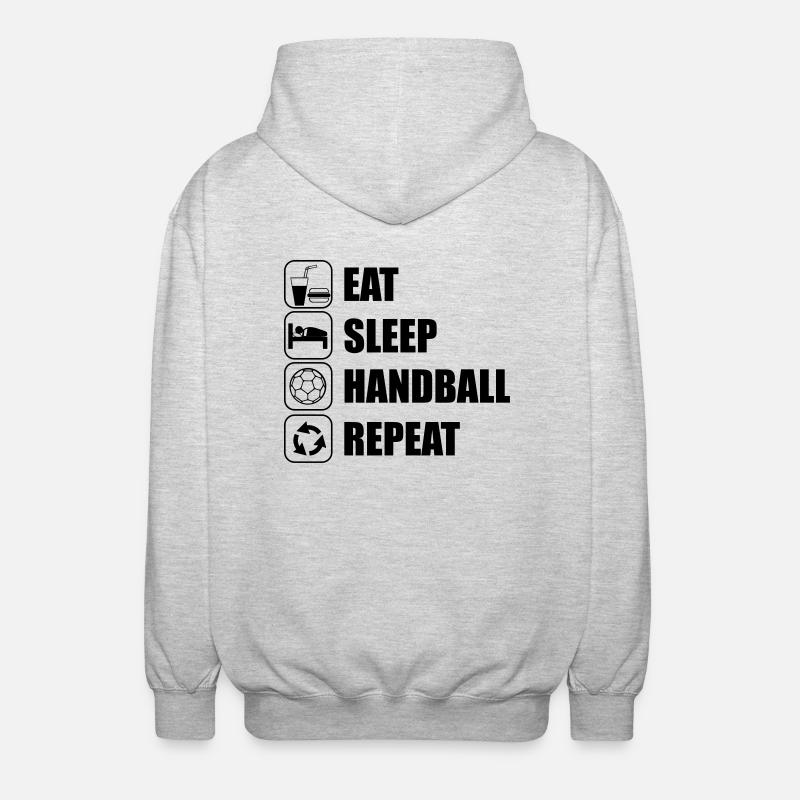 EAT SLEEP HANDBALL - Veste à capuche unisexe - gris clair chiné