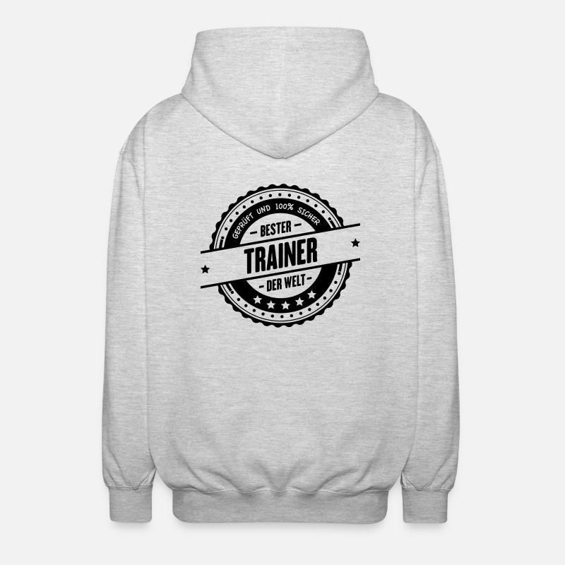 Bester Trainer - Unisex Kapuzenjacke - Hellgrau meliert