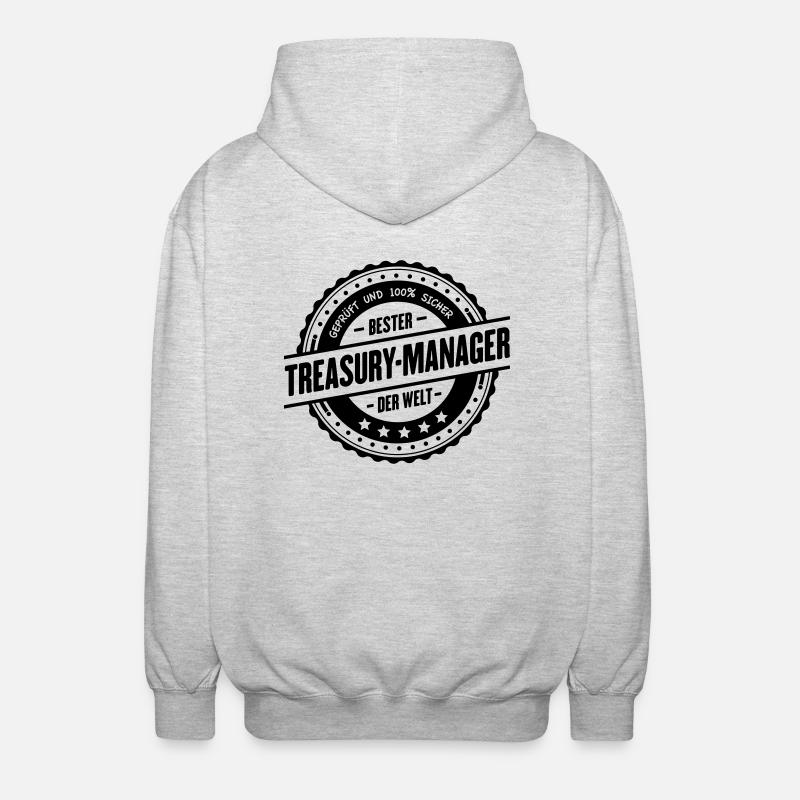 Bester Treasury-Manager - Unisex Kapuzenjacke - Hellgrau meliert