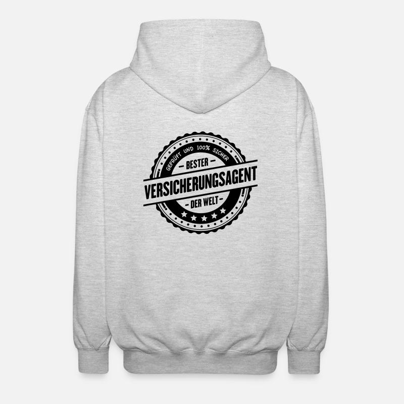 Bester Versicherungsagent - Unisex Kapuzenjacke - Hellgrau meliert