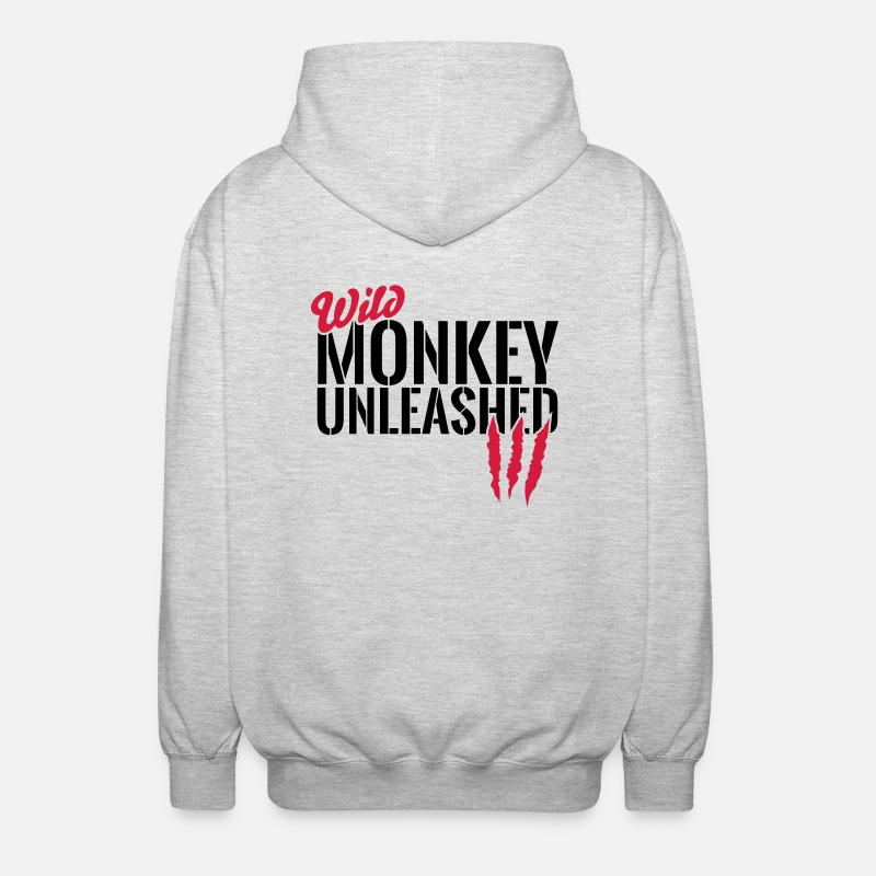 Wild monkey unleashed - Unisex Hooded Jacket - light heather grey