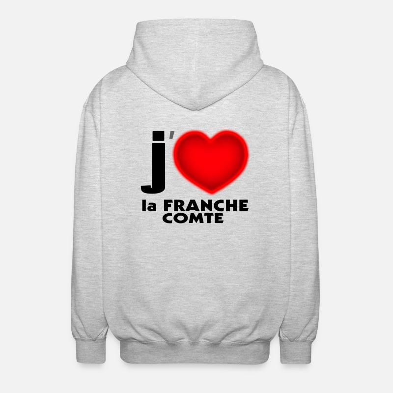 Ich liebe Franche Comte - Unisex Kapuzenjacke - Hellgrau meliert
