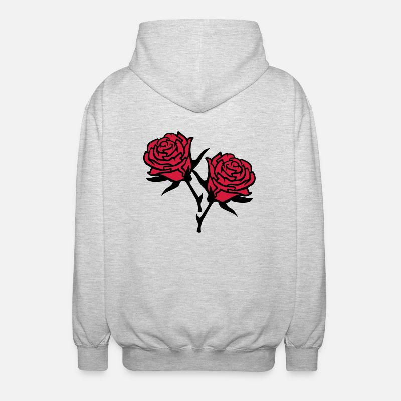 roses4 - Unisex Kapuzenjacke - Hellgrau meliert