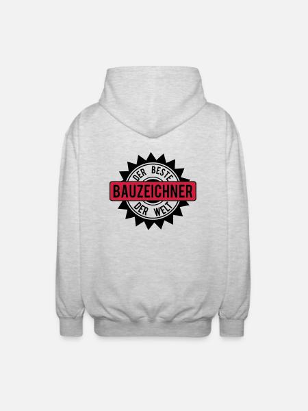der beste bauzeichner 2c - Unisex Kapuzenjacke - Hellgrau meliert