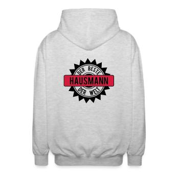 der beste hausmann 2c - Unisex Kapuzenjacke - Hellgrau meliert - Hinten - AI Model Male 185 light (185cm)