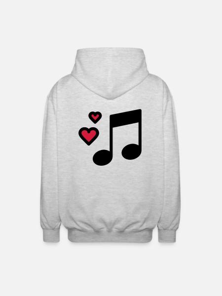 Romantic music note - Unisex Hooded Jacket - light heather grey