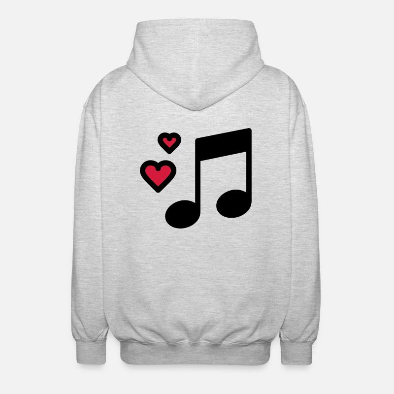Note de musique romantique - Veste à capuche unisexe - gris clair chiné