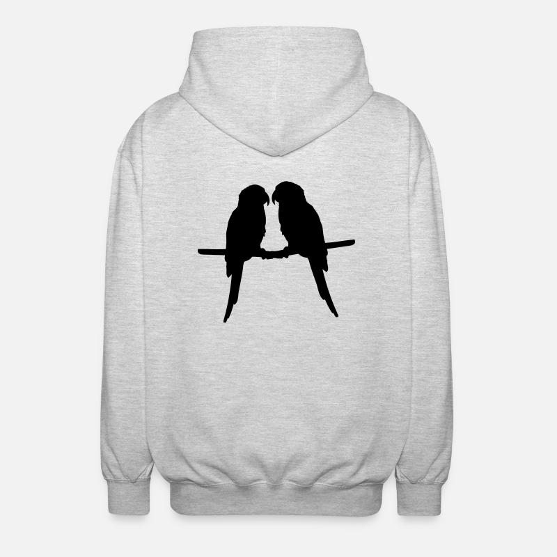 Perroquets quelques oiseaux - Veste à capuche unisexe - gris clair chiné
