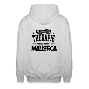 Mallorca - Unisex Kapuzenjacke - Hellgrau meliert - Hinten - AI Model Male 185 light (185cm)