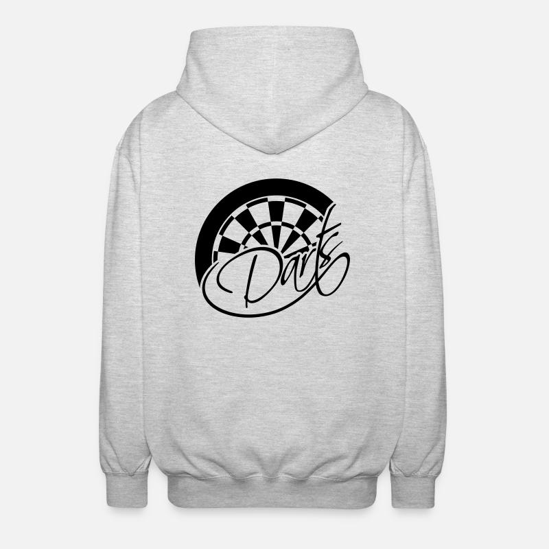 Darts Board Logo Design - Unisex Kapuzenjacke - Hellgrau meliert