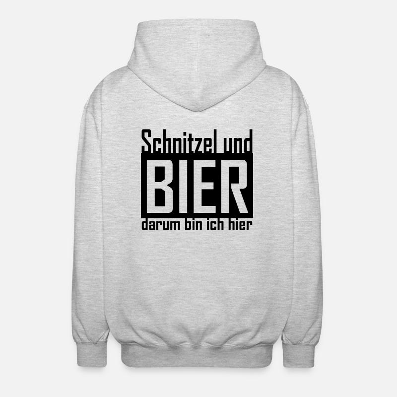 schnitzel und bier - Unisex Hooded Jacket - light heather grey