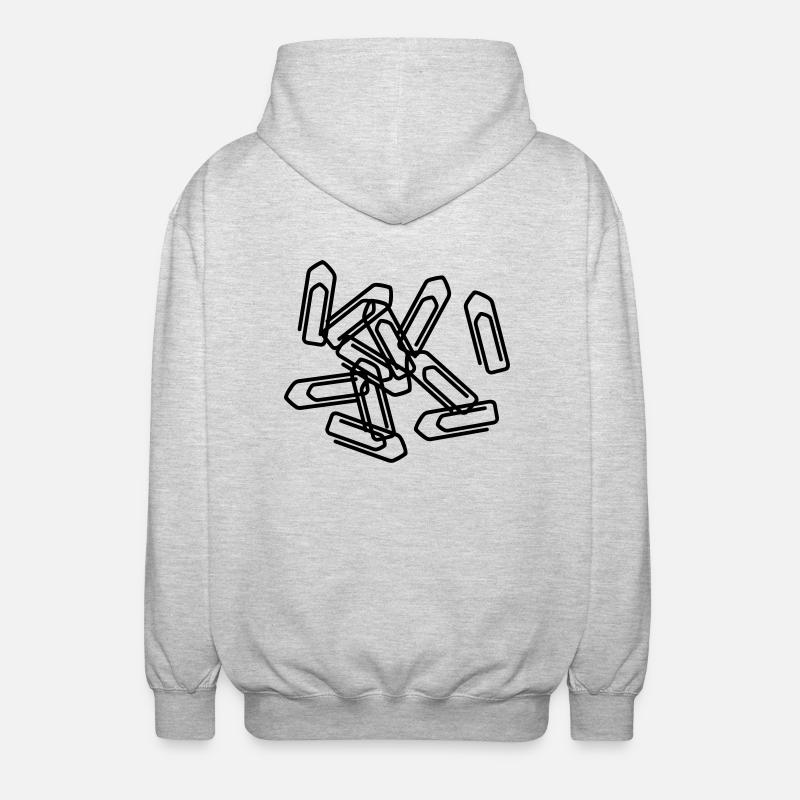 Büroklammer - Unisex Kapuzenjacke - Hellgrau meliert