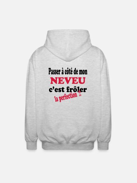 Mon NEVEU la perfection 111 - Unisex Hooded Jacket - light heather grey