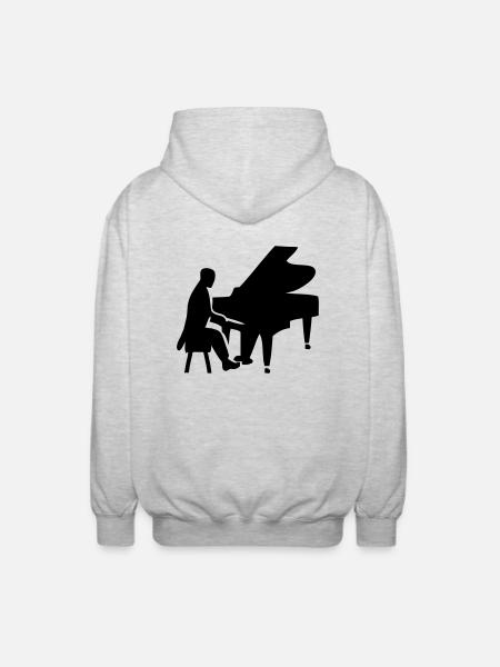 pianist - Unisex Kapuzenjacke - Hellgrau meliert