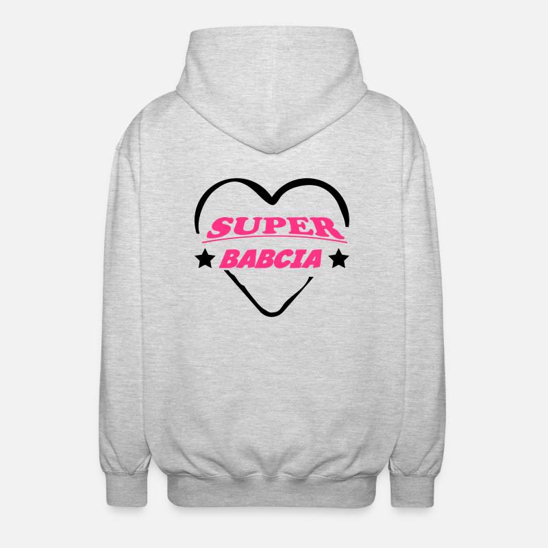 Super babcia - Unisex Kapuzenjacke - Hellgrau meliert