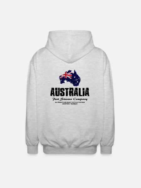 Australia - Australien - Unisex Kapuzenjacke - Hellgrau meliert