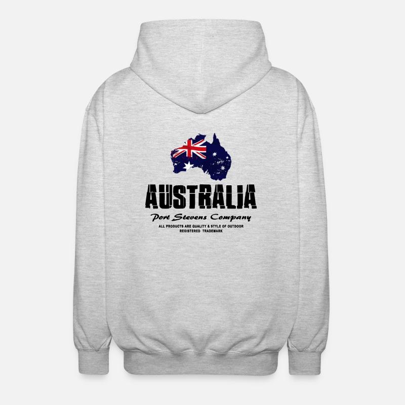 Australia - Australien - Unisex Kapuzenjacke - Hellgrau meliert
